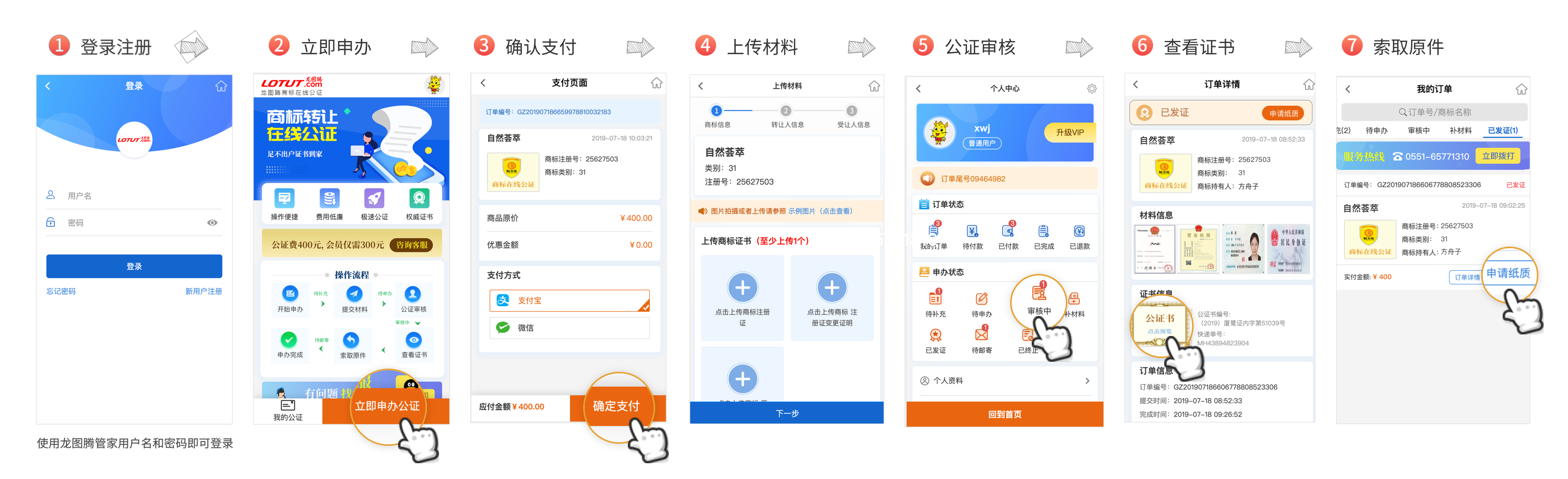商標在線公證流程